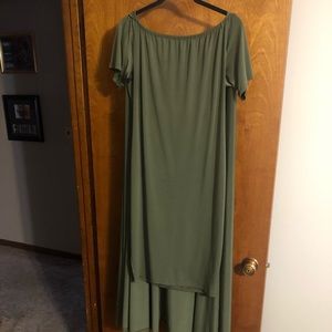 Olive colored cloak dress
